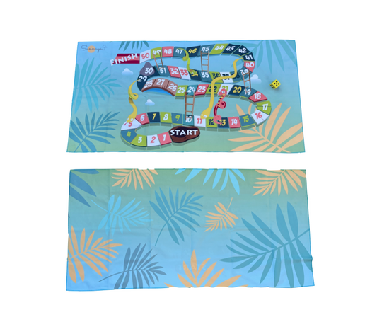 Serviette de plage double face avec jeu de société